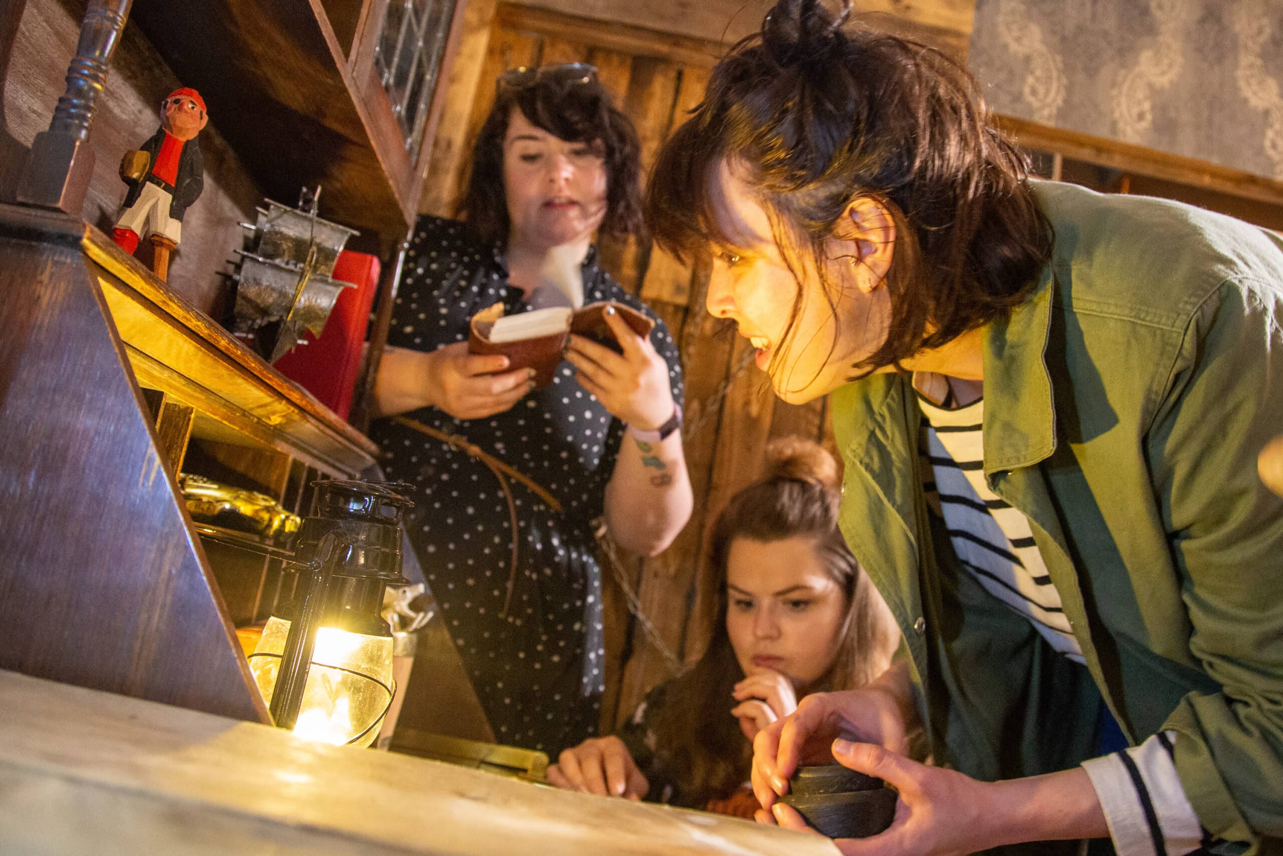 A group of girls playing an escape room in Oswestry